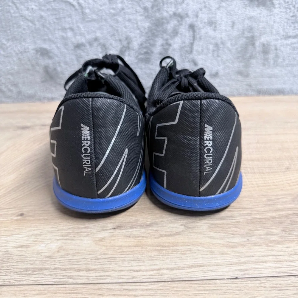 Nike Mercurial Vapor 15 Club IC Indoor‎ Soccer Shoes Youth 6Y Black Blue Speed
